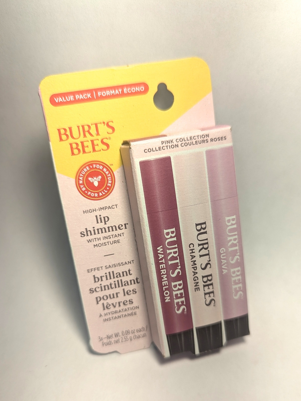 Burt's Bees Lip Shimmer Trio - Pink, Mauve, Champagne